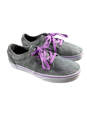 Women’s 5.5 Vans Atwood Gray Heather Purple Lace Up Sneakers Casual Shoes